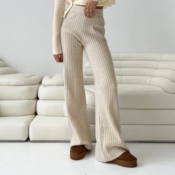 Princess Polly Montana Knit Pants in Cream (Size 4) - Picture 1 of 6
